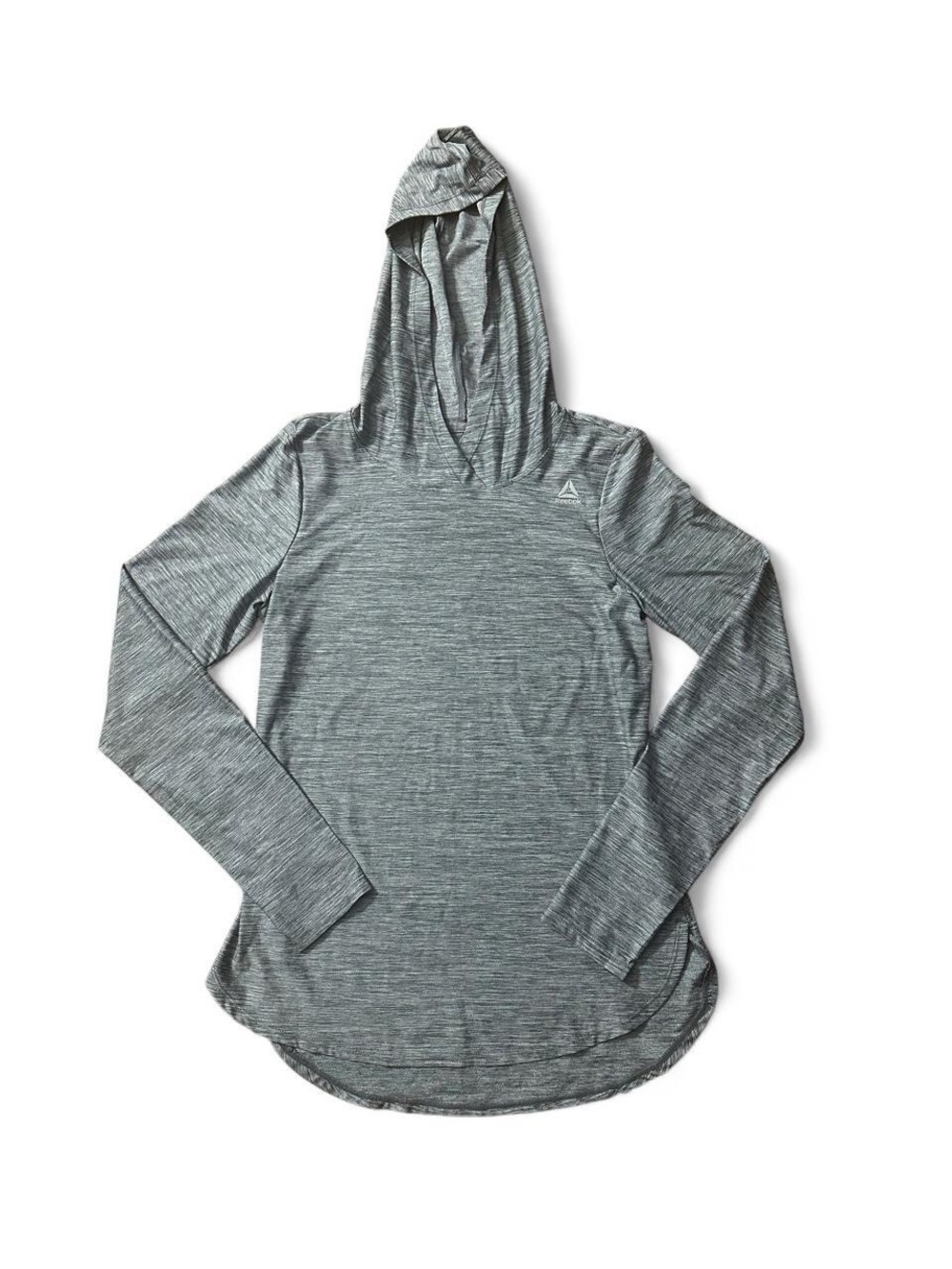 Reebok Women’s Gray Marled Lightweight Hooded Top